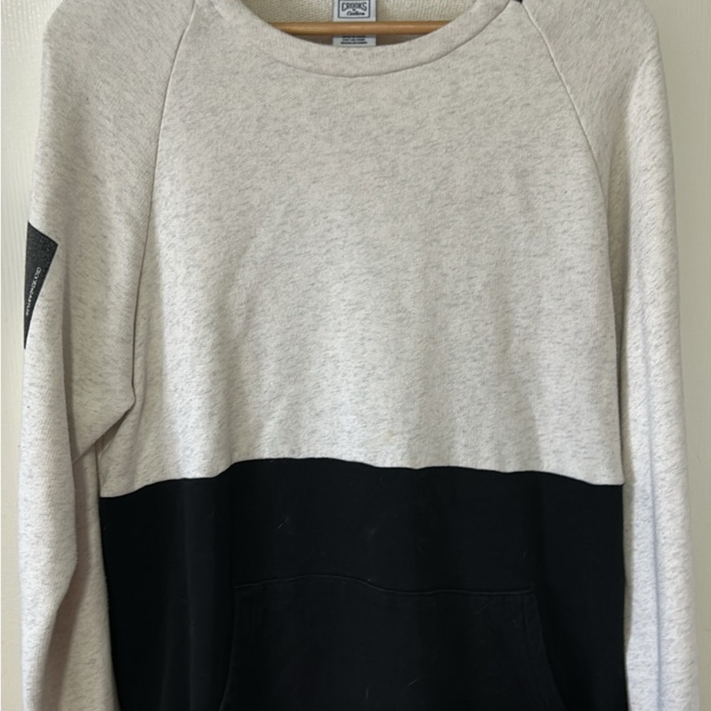 Gray and Black Crewneck Sweatshirt